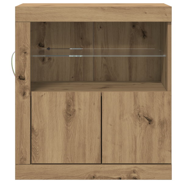Sideboard  con luces LED Roble Artisan 60.5x37x67 cm M 5