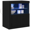 Sideboard  com luzes LED Carvalho Preto 60.5x37x67 cm 3