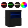 Sideboard  com luzes LED Carvalho Preto 60.5x37x67 cm 4
