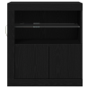 Sideboard  con luces LED Negro Roble 60.5x37x67 cm 5