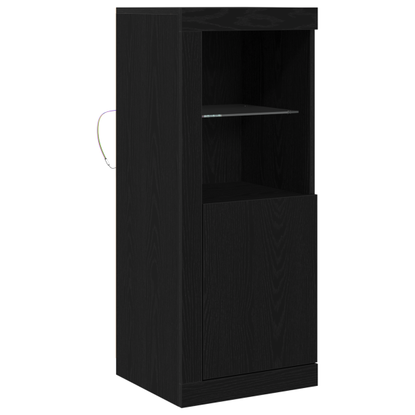 Sideboard  com Luzes LED Carvalho Preto 41x37x100 cm M 2