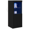 Aparador con luces LED madera roble negro 41x37x100 cm 3