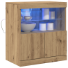 Aparador con luces LED madera roble artisan 60x37x67 cm 3