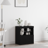 Sideboard  com Luzes LED Carvalho Preto 60x37x67 cm 1