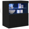 Sideboard  com Luzes LED Carvalho Preto 60x37x67 cm 3