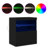 Sideboard  com Luzes LED Carvalho Preto 60x37x67 cm 4
