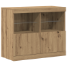 Aparador con luces LED madera roble artisan 81x37x67 cm 2