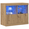 Buffet com Luzes LED Carvalho Artesanal 81x37x67 cm 3