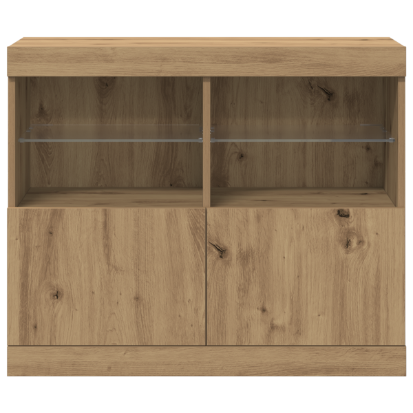 Aparador con luces LED madera roble artisan 81x37x67 cm M 5