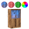 Aparador con Luces LED Madera Vieja 60x37x100 cm 4