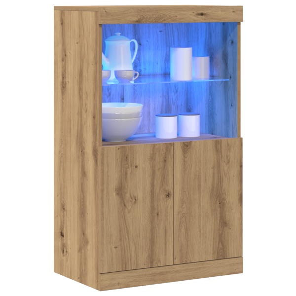 Buffet  con luces LED Roble Artesanal 60x37x100 cm M 3