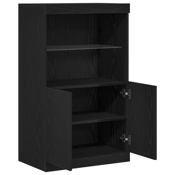 Sideboard  com luzes LED Carvalho Preto 60x37x100 cm M 5