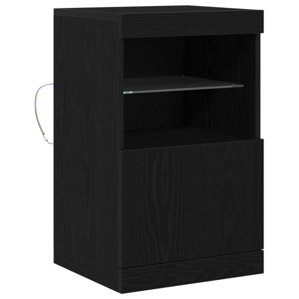 Buffet  com Luzes LED Carvalho Preto 41x37x67 cm M 2