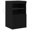 Buffet  com Luzes LED Carvalho Preto 41x37x67 cm 2