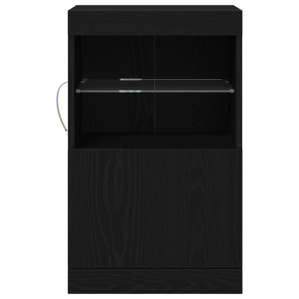 Aparador con luces LED madera roble negro 41x37x67 cm M 5