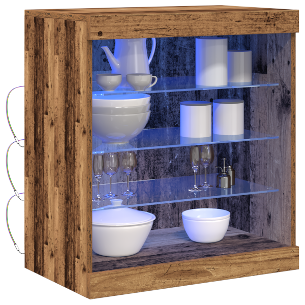 Buffet  com Luzes LED Madeira Velha 60.5x37x67 cm M 3