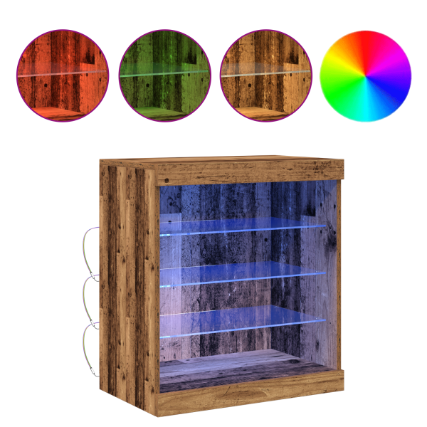 Buffet  com Luzes LED Madeira Velha 60.5x37x67 cm M 4