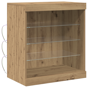 Sideboard  com Luzes LED Carvalho Artisan 60.5x37x67 cm H