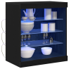 Aparador con luces LED madera roble negro 60.5x37x67 cm 3