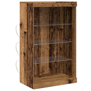Aparador con luces LED madera envejecida 60.5x37x100 cm H