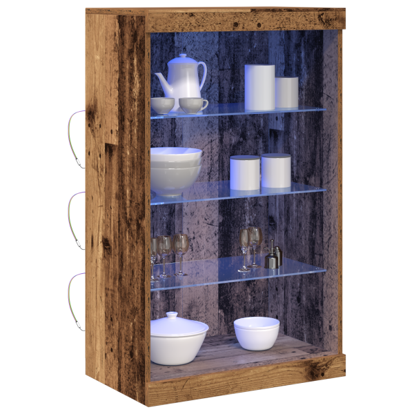 Sideboard  com Luzes LED Madeira Velha 60.5x37x100 cm M 3