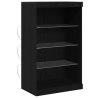Aparador con luces LED madera roble negro 60.5x37x100 cm 2