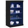 Aparador con luces LED madera roble negro 60.5x37x100 cm 3