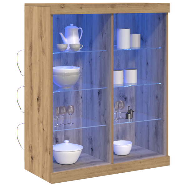 Sideboard con luces LED de Roble Artesano 41x37x100 cm M 3