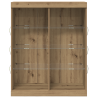 Sideboard com Luzes LED Carvalho Artesanal 41x37x100 cm 5