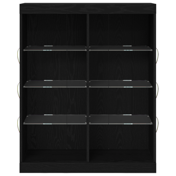 Aparador con Luces LED Roble Negro 41x37x100 cm M 5