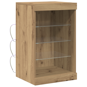 Aparador con luces LED madera roble artisan 41x37x67 cm H