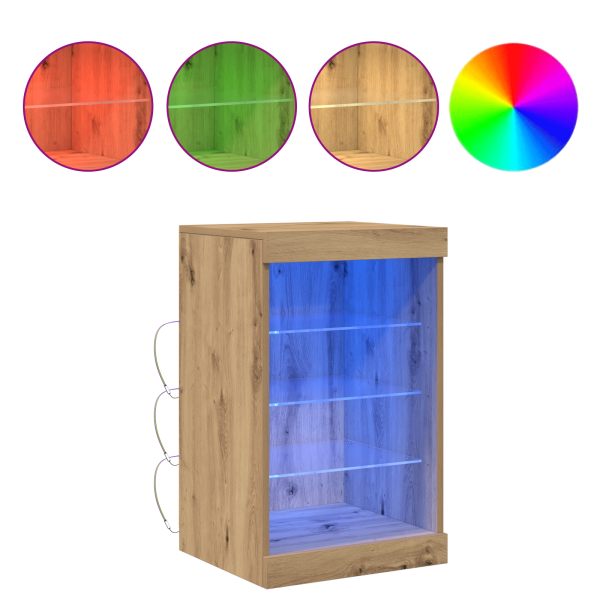 Sideboard  com Luzes LED Carvalho Artesanal 41x37x67 cm M 4