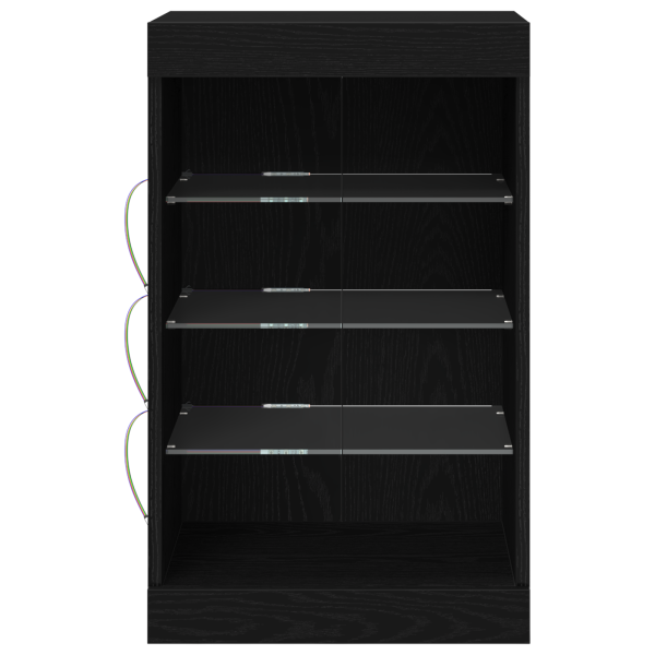 Aparador con luces LED madera roble negro 41x37x67 cm M 5