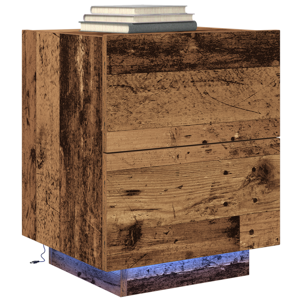 Cabeceira  com luzes LED Madeira Velha 45x40x55 cm M 3