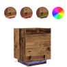 Mesitas de noche luces LED 2 uds madera envejecida 45x40x55 cm 4