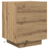 Mesita de noche con luces LED madera roble artisan 45x40x55 cm 2