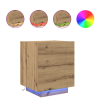Mesitas de noche luces LED 2 uds roble artisan 45x40x55 cm 4