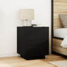 Mesita de noche con luces LED madera roble negro 45x40x55 cm 1