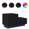 Mesita de noche con luces LED madera roble negro 100x36x49 cm 4