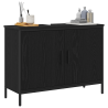 Mueble de lavabo madera de ingeniería roble negro 80x30x60 cm 3