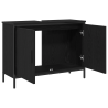 Mueble de lavabo madera de ingeniería roble negro 80x30x60 cm 5