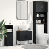 Mueble de lavabo madera de ingeniería roble negro 60x33x60 cm 1