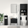 Mueble de lavabo madera de ingeniería roble negro 60x33x60 cm 4