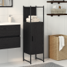 Mueble de lavabo madera ingeniería roble negro 33x33x120.5 cm 1