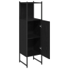 Mueble de lavabo madera ingeniería roble negro 33x33x120.5 cm 5