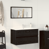 Muebles de baño 2 piezas madera de ingeniería roble negro 1