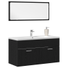 Muebles de baño 2 piezas madera de ingeniería roble negro 3