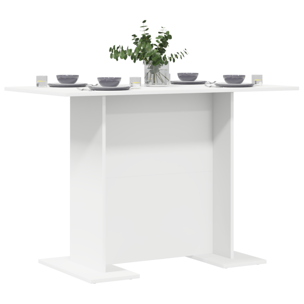 Mesa de comedor madera de ingeniería blanca 110x60x75 cm M 3