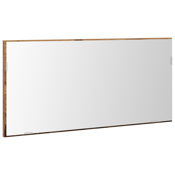 Mueble espejo de baño con luz LED madera envejecida 80x37 cm M 2
