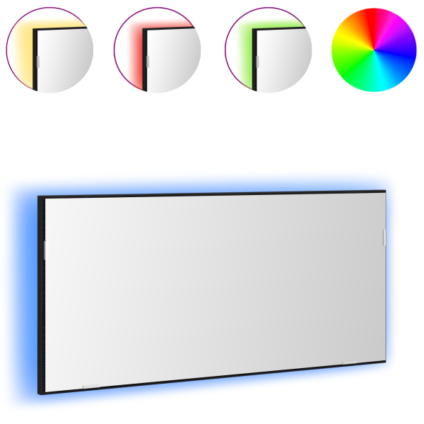 Armário de Espelho de Banheiro  com Luz LED Carvalho Preto 80x37 cm M 3